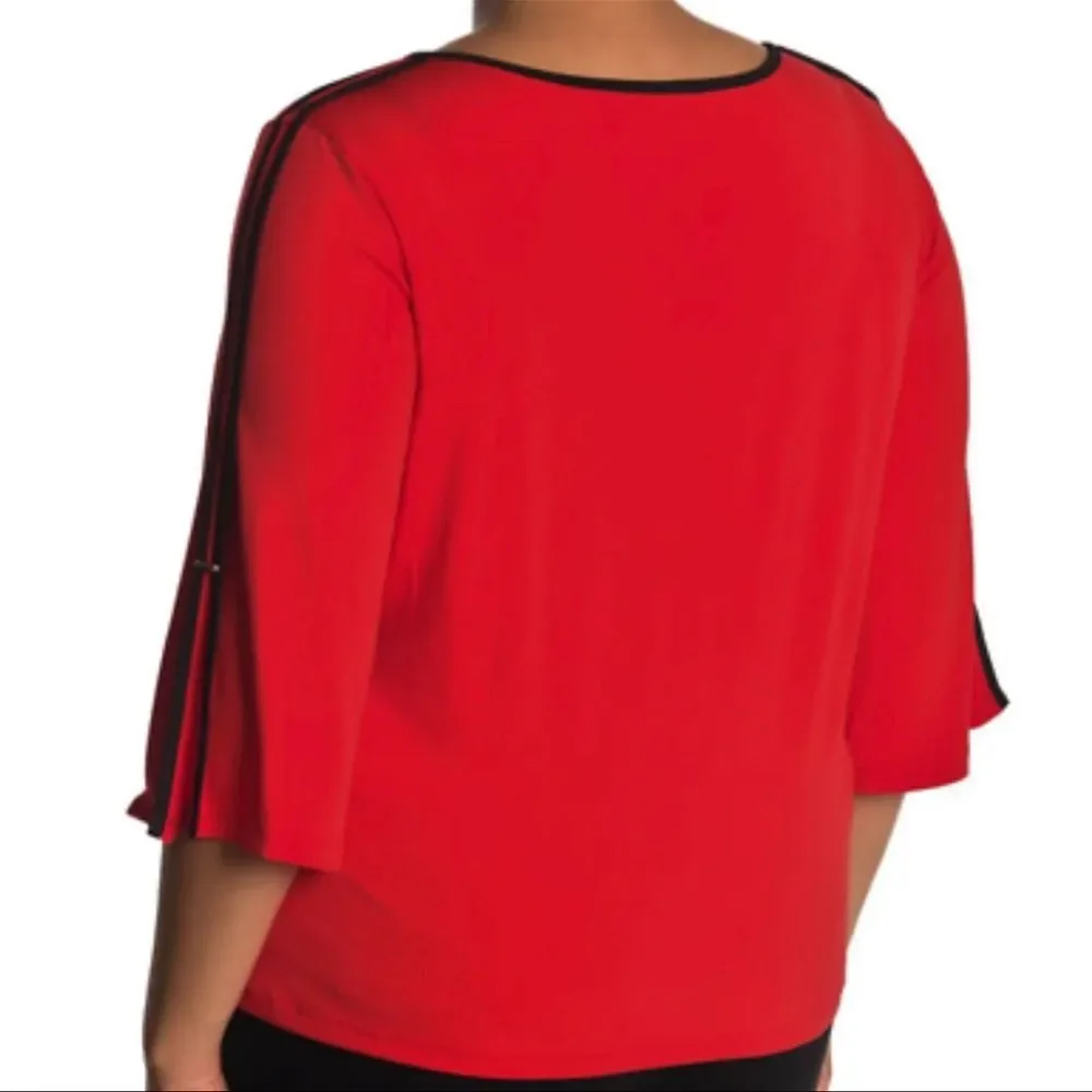 Carmen Marc Valvo Red Black Women's Top 1X - Picture 3 of 6